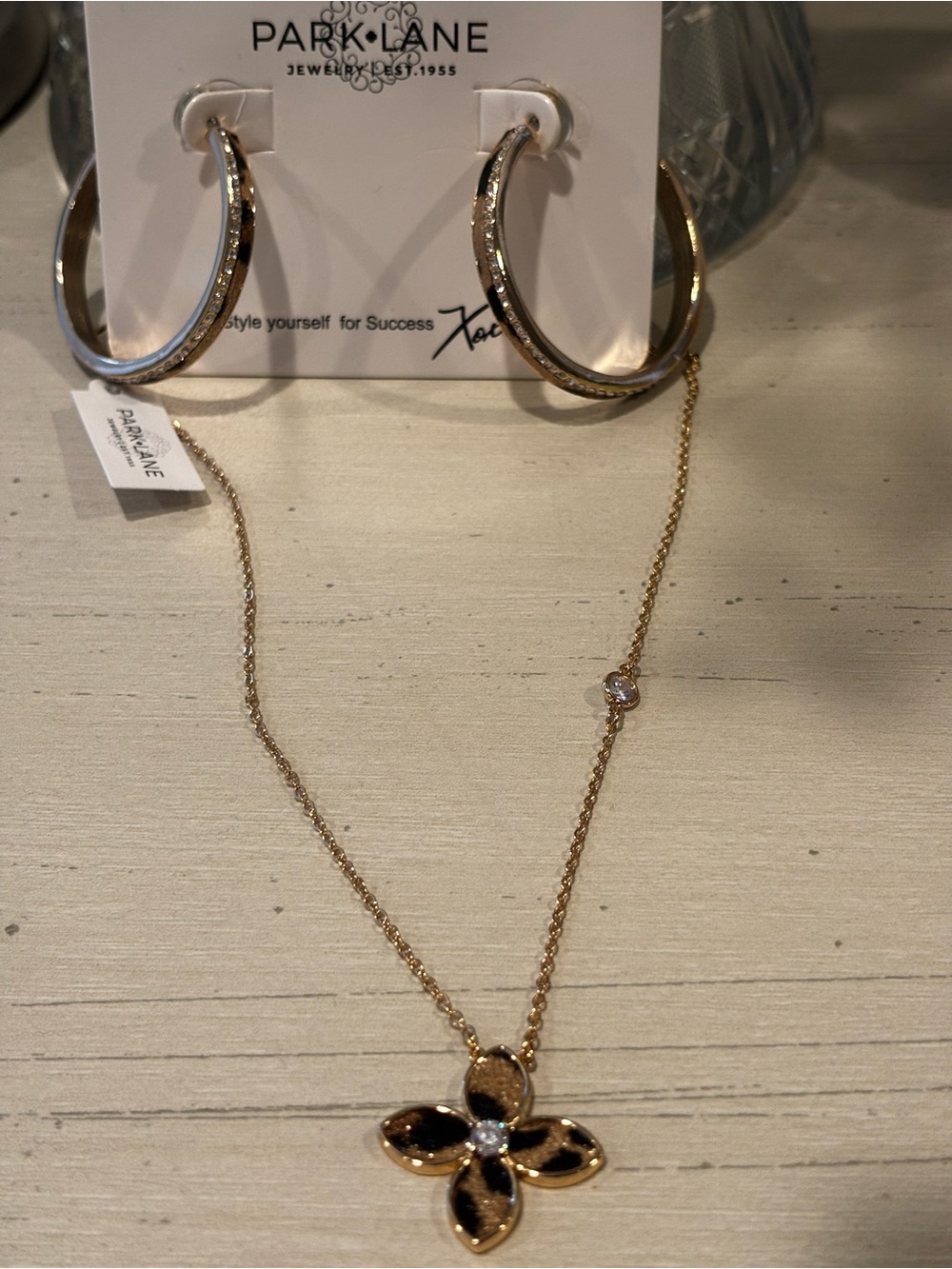 Park Lane ROAR Necklace & Hoop Earrings Set October Sparkle Box NWT